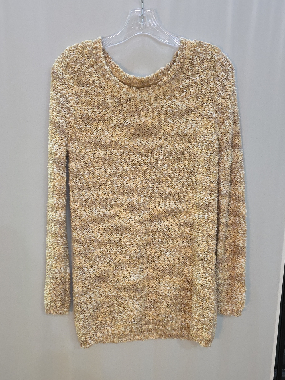 Charming Charlie Cozy Marled Knit Sweater in Beige and Cream Size M